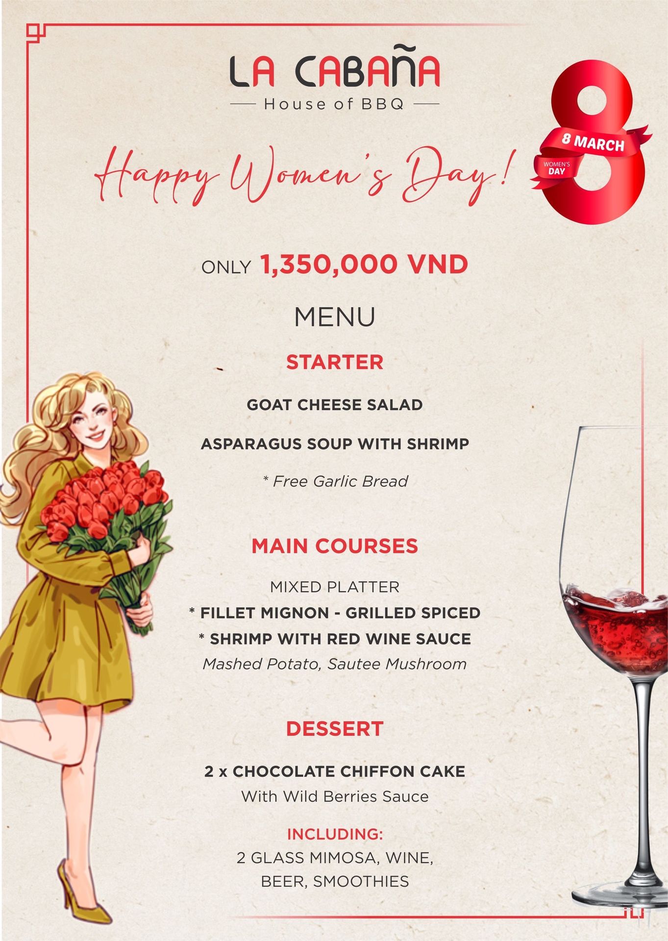 International Women's day menu set